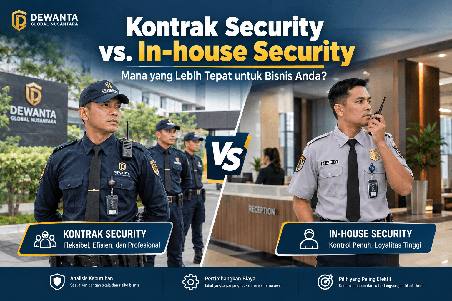 Kontrak Security vs. In-house Security: Kelebihan, Kekurangan, dan Faktor Penentu